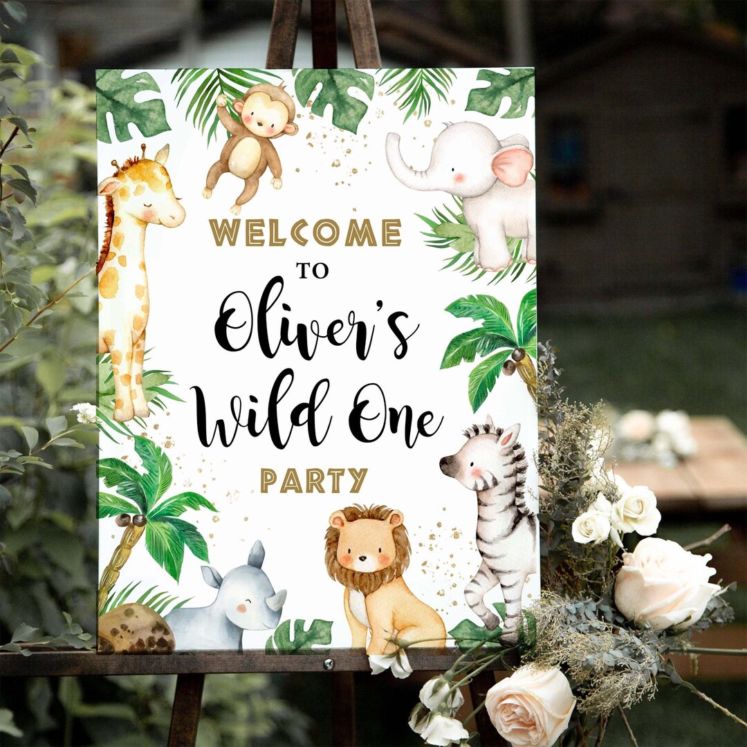 Wild One Safari Sign, Wild One First Birthday Sign