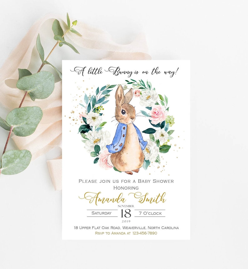 Peter Rabbit Baby Shower Invitation Peter Rabbit Invitation Etsy