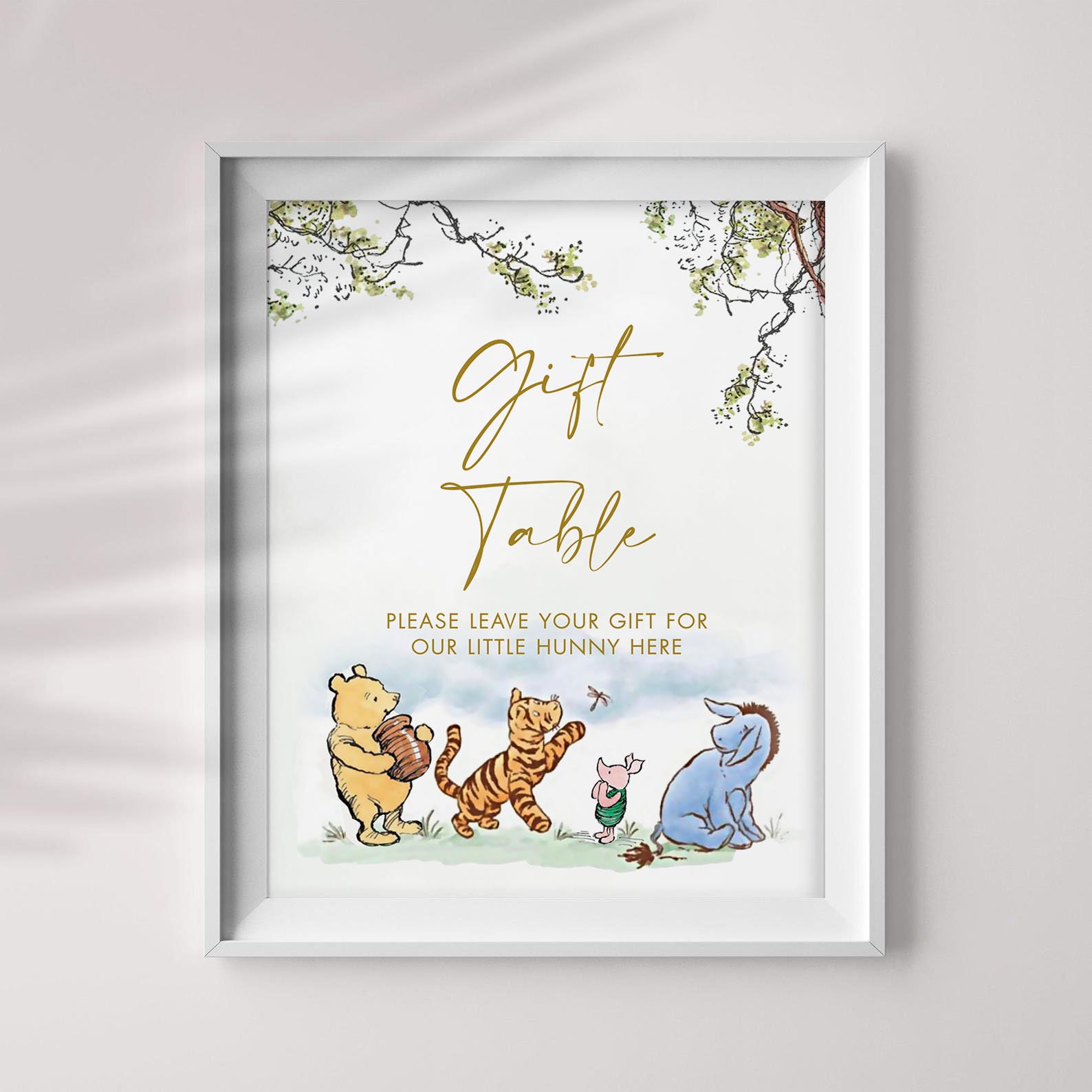 Classic Winnie the Pooh Gift Table Printable Party Sign Etsy