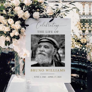 Funeral Welcome Sign Template, Editable Celebration of Life Poster, Printable Memorial Sign (Canva PDF) image 3