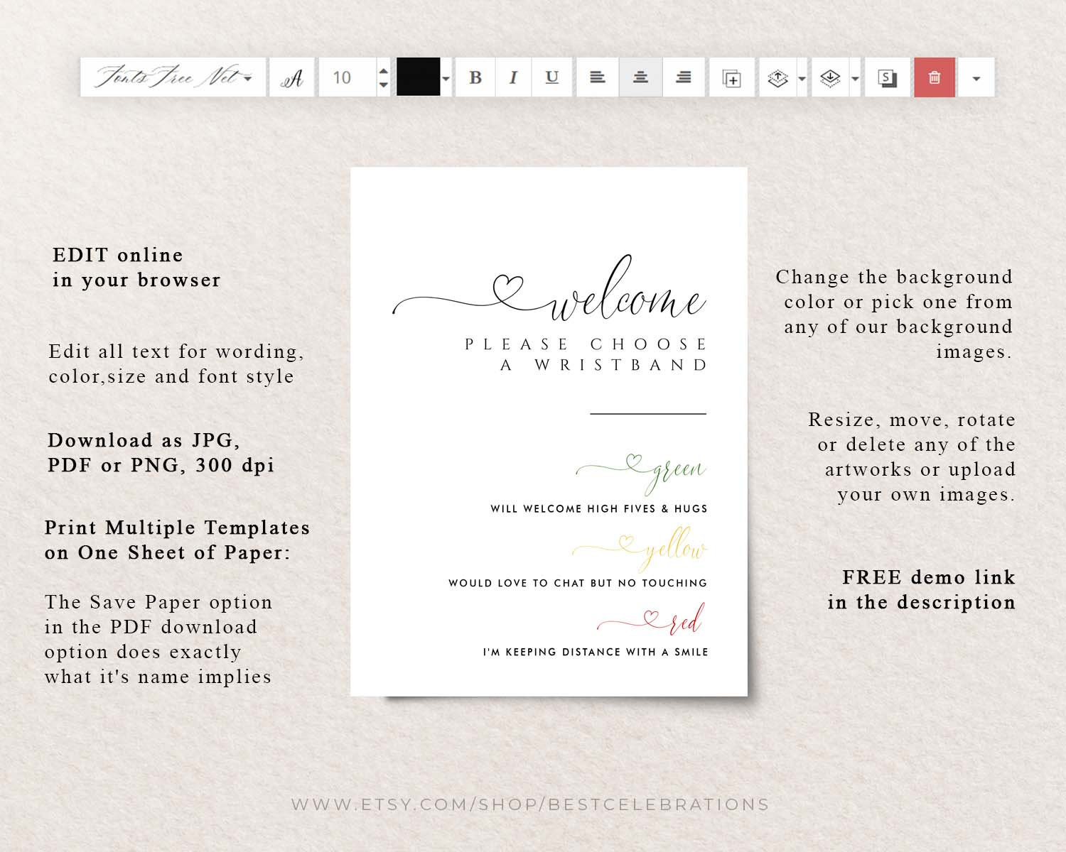 Social Distancing Wristbands Sign Color Coded Wristband Etsy