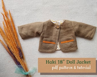 18-20" Doll Jacket PDF Pattern: Linen Clothing Tutorial
