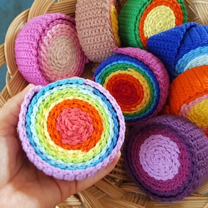Waldorf Snail Ribbon Toy: Multicolor Cotton Crochet