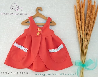 Doll Dress Sewing Pattern: Poppy Gilet, Fits 18" American Girl (PDF Pattern)