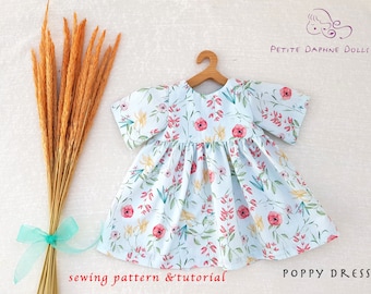 PDF Sewing Pattern & Tutorial - Doll Dress Pattern - American Girl Dress Tutorial - PDF Sewing Patterns - Doll Clothing - Waldorf Doll Dress