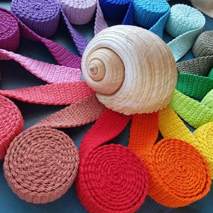 Crochet Cotton Snail Ribbon Toy: Waldorf Montessori Open-Ended Play