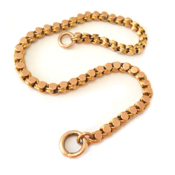 Antique Victorian 15ct gold fancy link bracelet or chain extender 7g