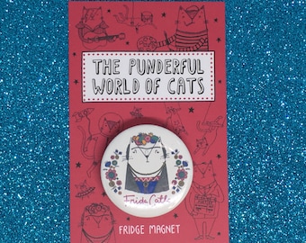 Frida Catlo -  32mm Fridge Magnet