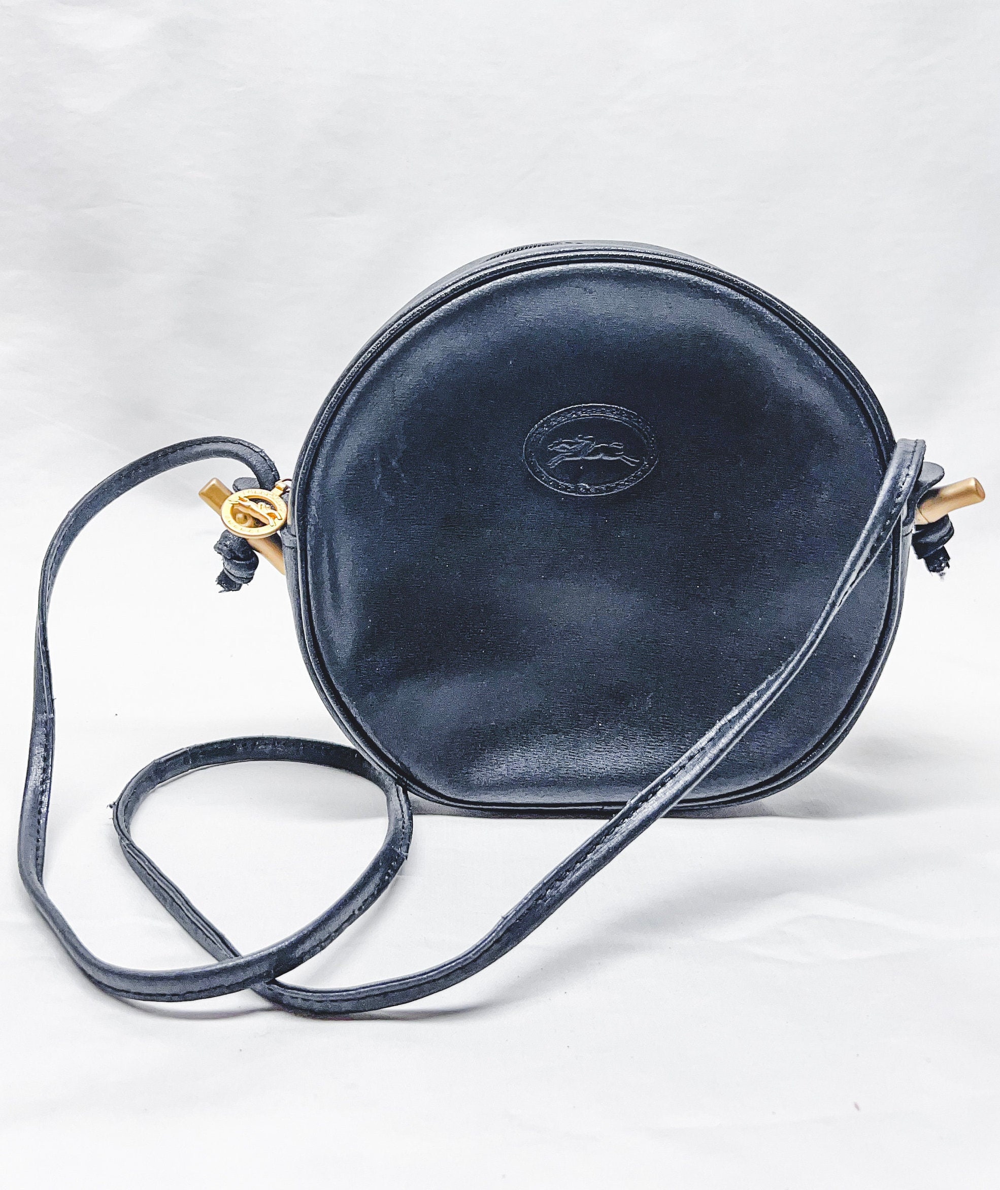 Vintage Fabric and Leather Circle Crossbody Bag - Teal and Black –  CrystalynKae