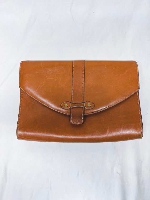 Vintage brown leather envelope - Gem