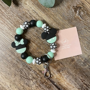 Mr and Miss Mouse Silicone Keychain Bracelet