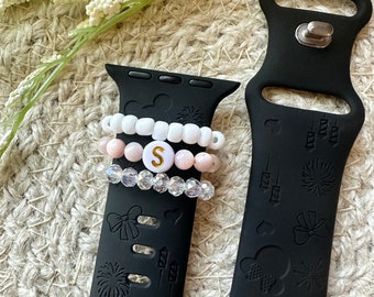 Pink Initial Watch Charms