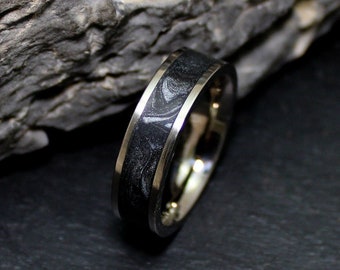 Titan Polymer Clay Bentwood Ring Verlobungsring Ehering