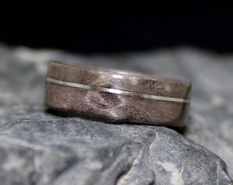 Grey Bird's Eye Maple Bentwood Ring, Wedding Ring, Engagement Ring, Wooden Ring