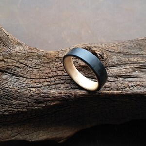 Wooden ring curly maple carbon bentwood image 3