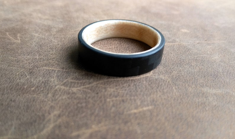 Wooden ring curly maple carbon bentwood image 2
