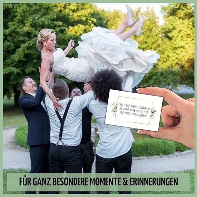 Fotospiel Hochzeit XXL Das Original von snaPmee 1009 Fotoaufgaben Hochzeitsspiel für Gäste & Brautpaar Eukalyptus Bild 4