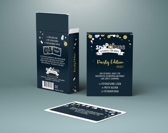 Fotospiel Party by snaPmee | Geburtstag, Babyparty, Konfirmation, Jugendweihe, Silvester | 50 Fotoaufgaben | Partyspiel für Gäste