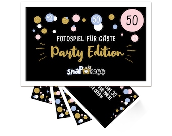 Fotospiel 50 Geburtstag by snaPmee / 50 Fotoaufgaben als Party-Spiel für Gäste / Geschenk-Idee Frauen & Männer / Gästebuch Ergänzung, Deko