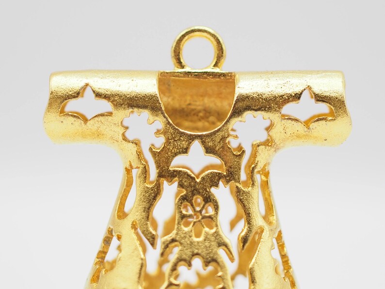 Turkish Jewelry Necklace Brass Finding Tassel Finding Large Filigree Bead Cap Gold Plated Caftan Pendant Turkish Caftan Tassel Cap