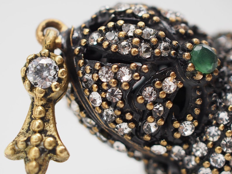 Bohemian Tassel Shiny Beads Tassel Necklace Ottoman Jewelry Antique Bronze Tassel Cap Crystal Tassel Pendant Green Beaded Tassel
