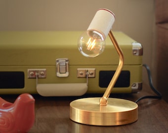 FREE SHIPPING - Mid Century Modern Lamp / Brass Lamp / Modern Lamp / Brass Desk Lamp / Mid Century / Mid Century Modern / "The L Lamp"