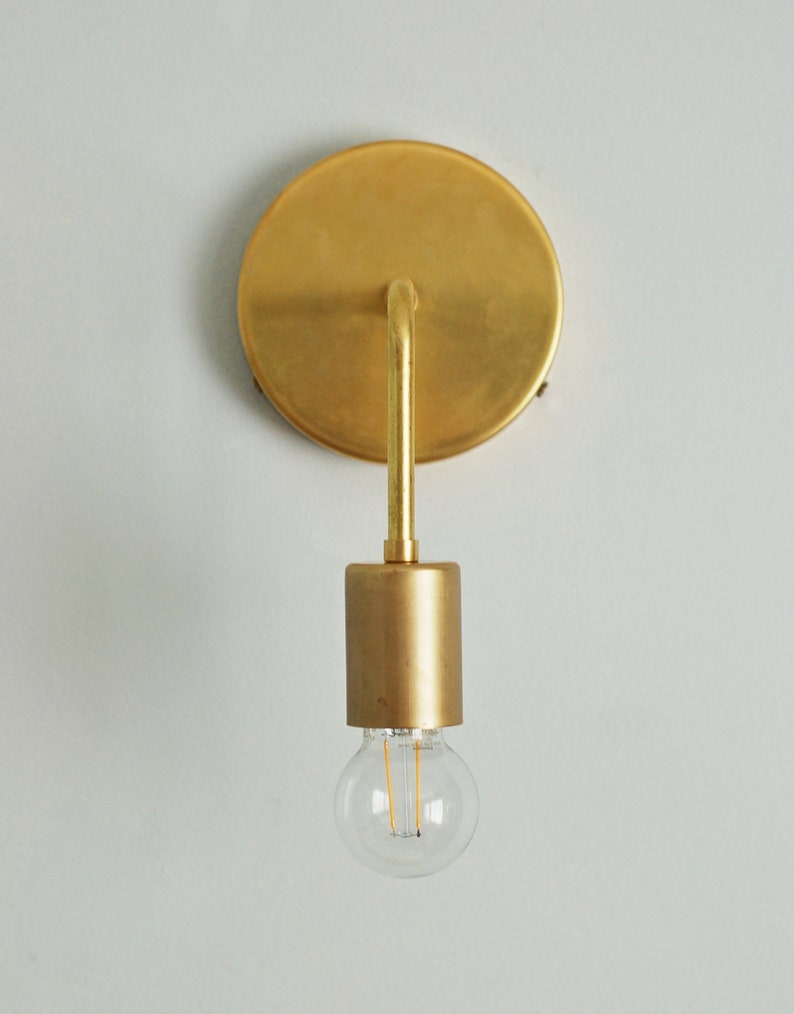 FREE SHIPPING Sconce / Brass Sconce / Modern Brass Sconce / Modern Sconce / Mid Century / Mid Century Modern / The L1 Sconce image 3