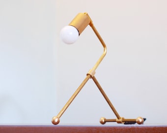FREE SHIPPING - Mid Century Modern Lamp / Brass Lamp / Modern Lamp / Brass Desk Lamp / Mid Century / Mid Century Modern / "The LK Lamp"