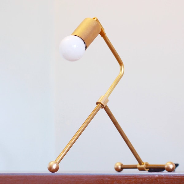 FREE SHIPPING - Mid Century Modern Lamp / Brass Lamp / Modern Lamp / Brass Desk Lamp / Mid Century / Mid Century Modern / "The LK Lamp"