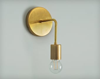 FREE SHIPPING - Sconce / Brass Sconce / Modern Brass Sconce / Modern Sconce / Mid Century / Mid Century Modern / "The L1 Sconce"