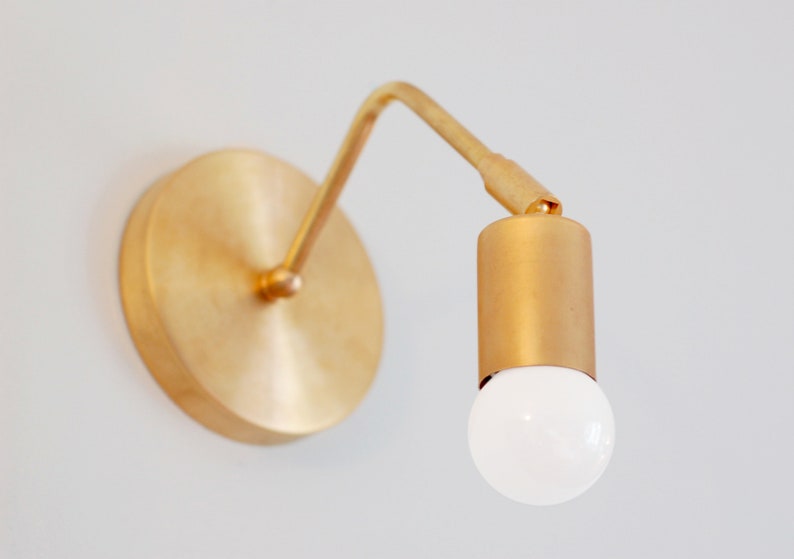 FREE SHIPPING Sconce / Brass Sconce / Modern Brass Sconce / Modern Sconce / Mid Century / Mid Century Modern / The L3 Sconce image 2