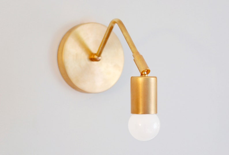 FREE SHIPPING Sconce / Brass Sconce / Modern Brass Sconce / Modern Sconce / Mid Century / Mid Century Modern / The L3 Sconce image 1