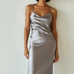 Archive Sale – Cowl Neck Bias Cut Dress • 100% Silk Midi for Wedding & Summer Looks • Last Sizes/Colors