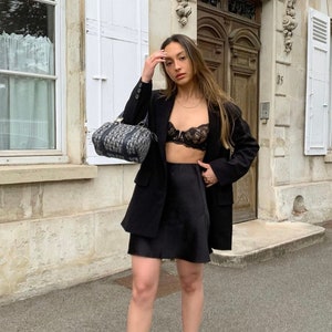 Satin lace skirt outfit hot sale