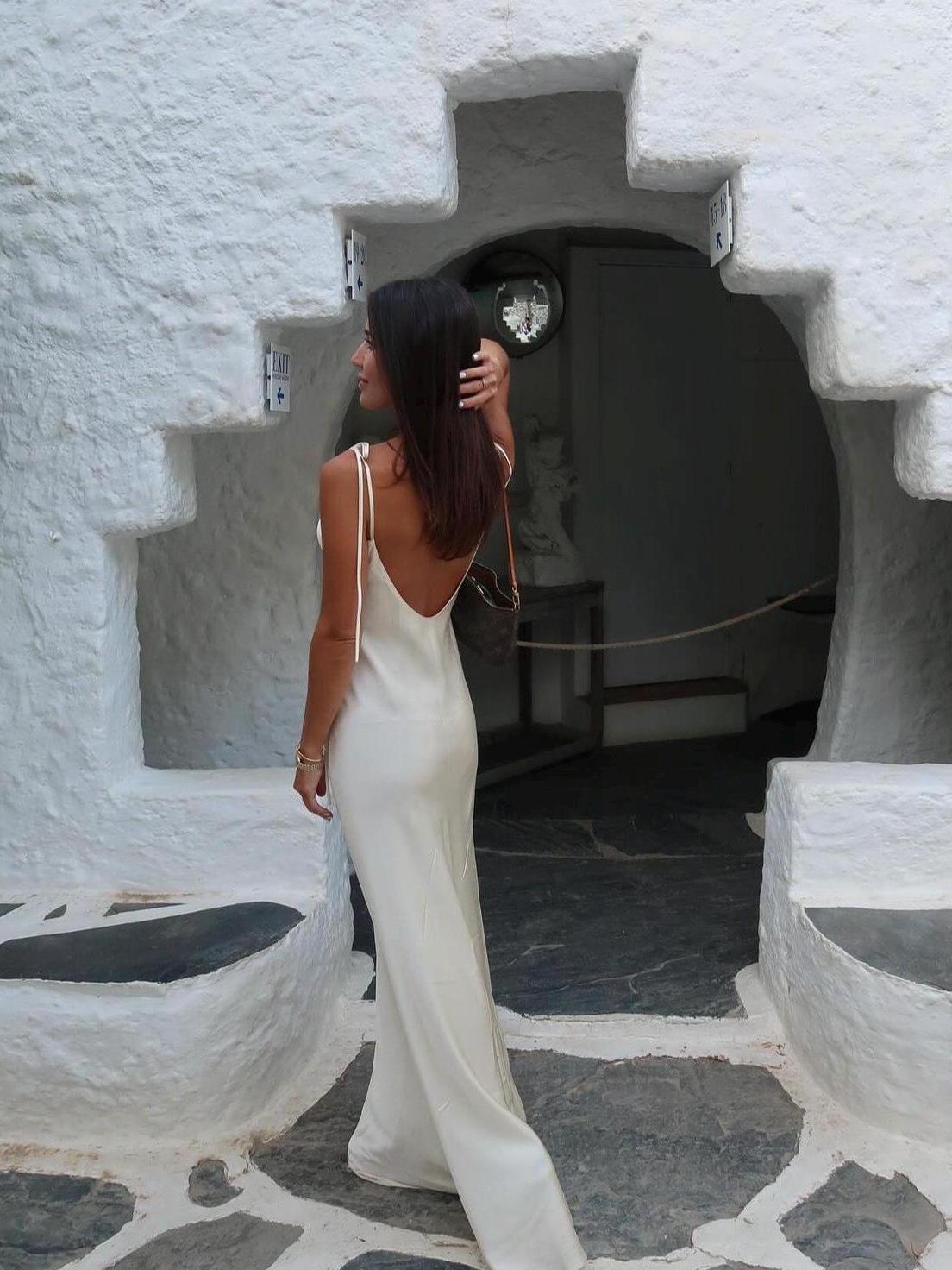 justine open-back charmeuse maxi dress Retrofte Justine Open Back Charmeuse Maxi Dress