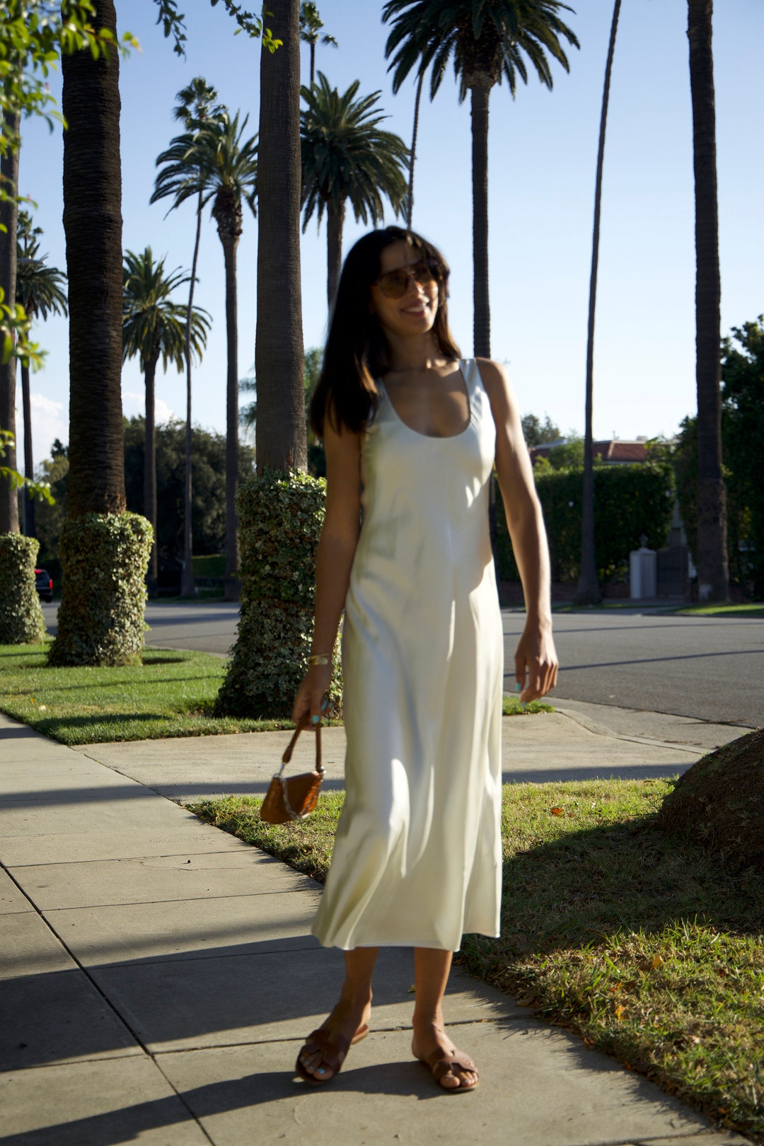 100 Silk Dress Pearlwhite Silk Slip Dress White Cream Long Silk Satin