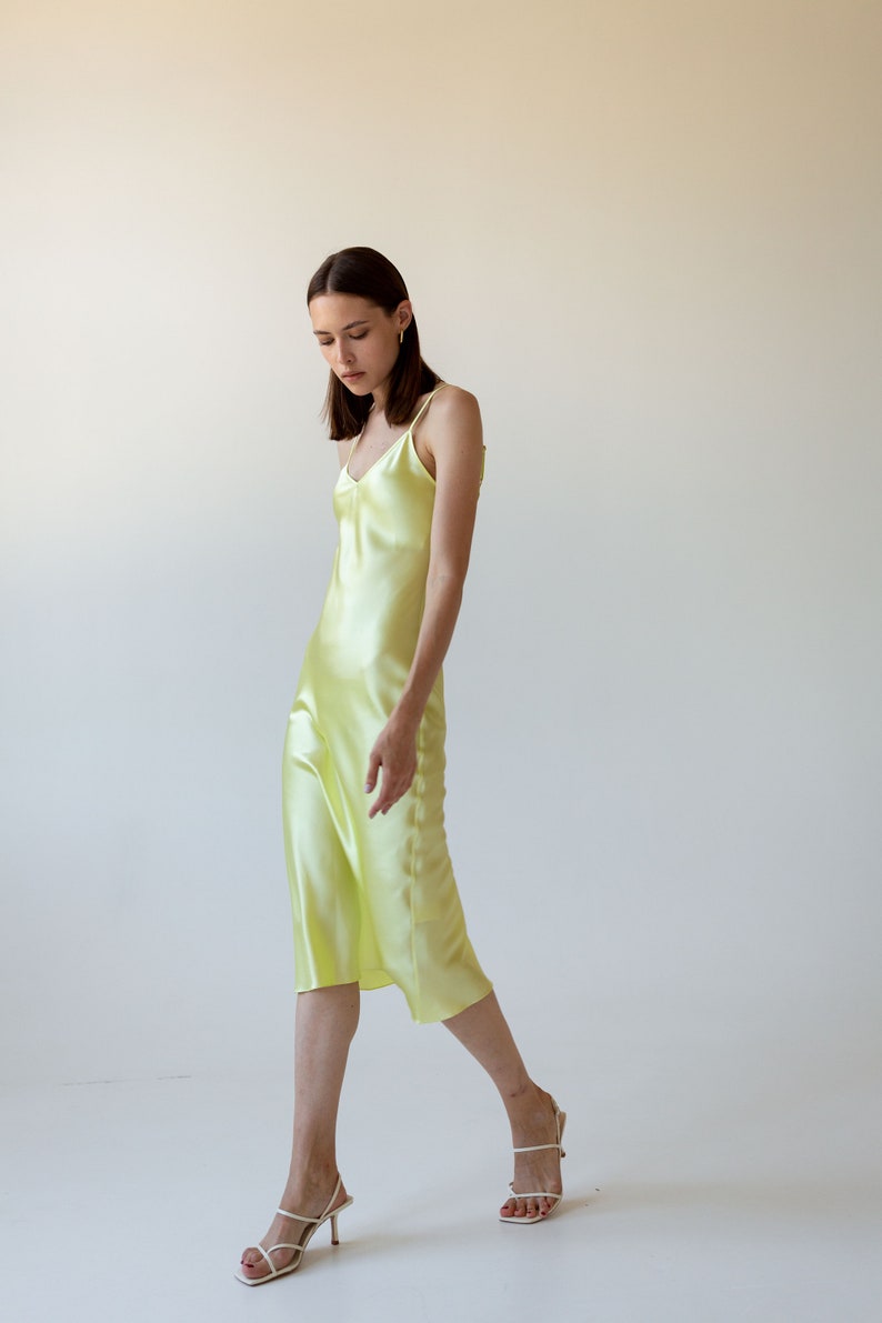 lemon slip dress