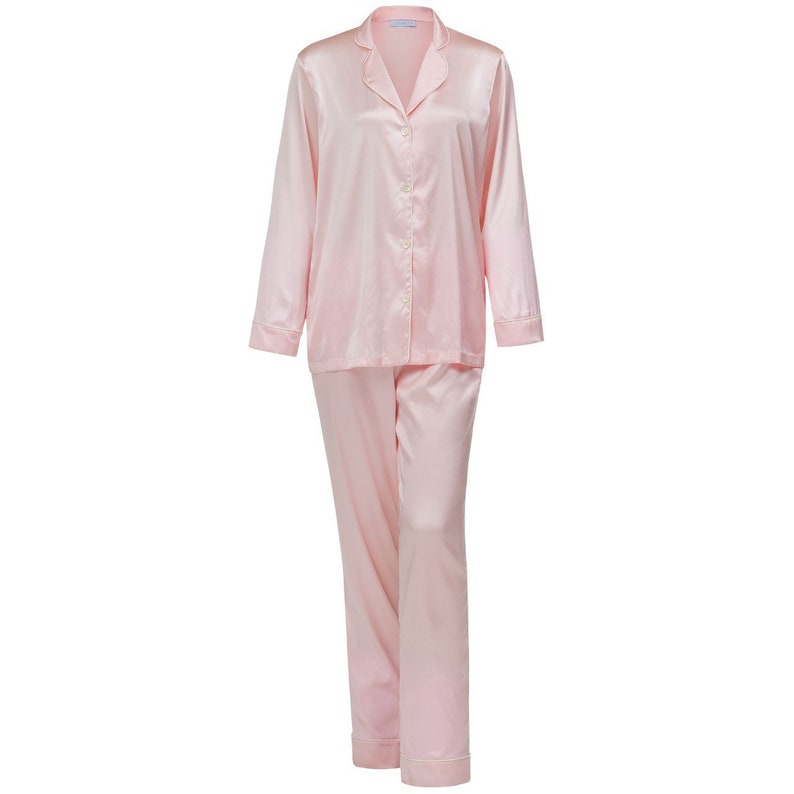 pink silk pajama set