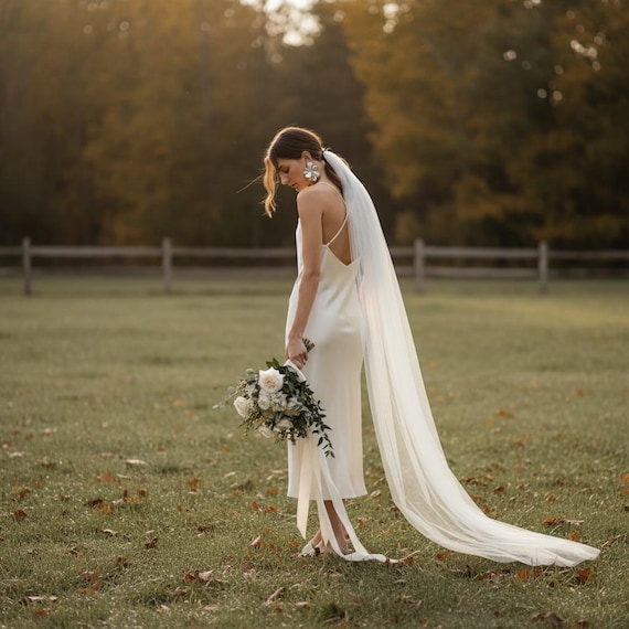 Simple Silk Wedding Dress With Cowl Neck and Open Back in Midi