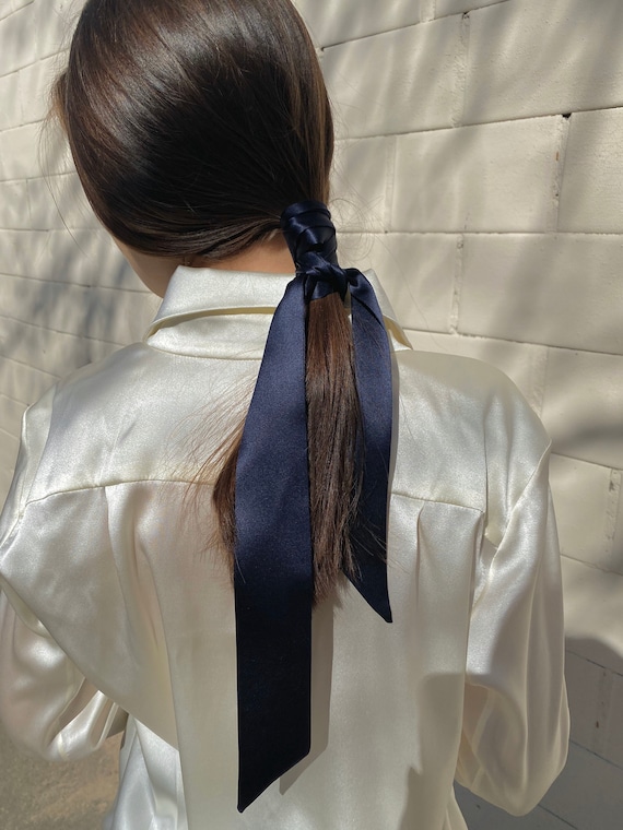  6 Pieces Bow Hair Ties, Long Silk Ribbon Hair Bands