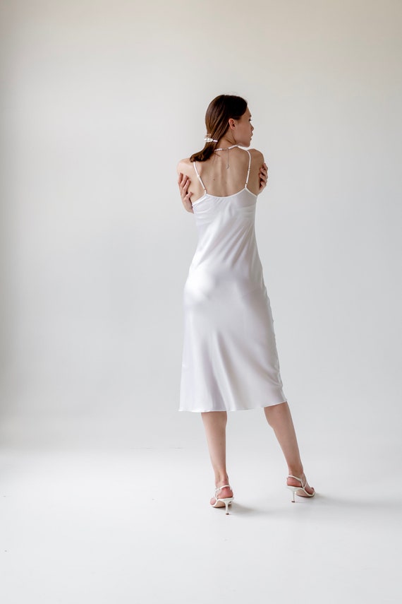 Ivory Bias Cut Silk Slip Dress White Bridal Sheer Nightgown 100% Silk Slip  for Under Dresses Wedding Lingerie Sheryl Ivory 