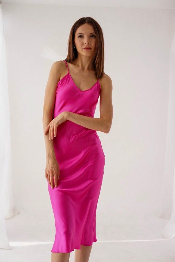 pink camisole dress