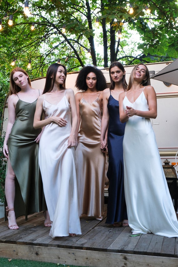 slip dress silk long