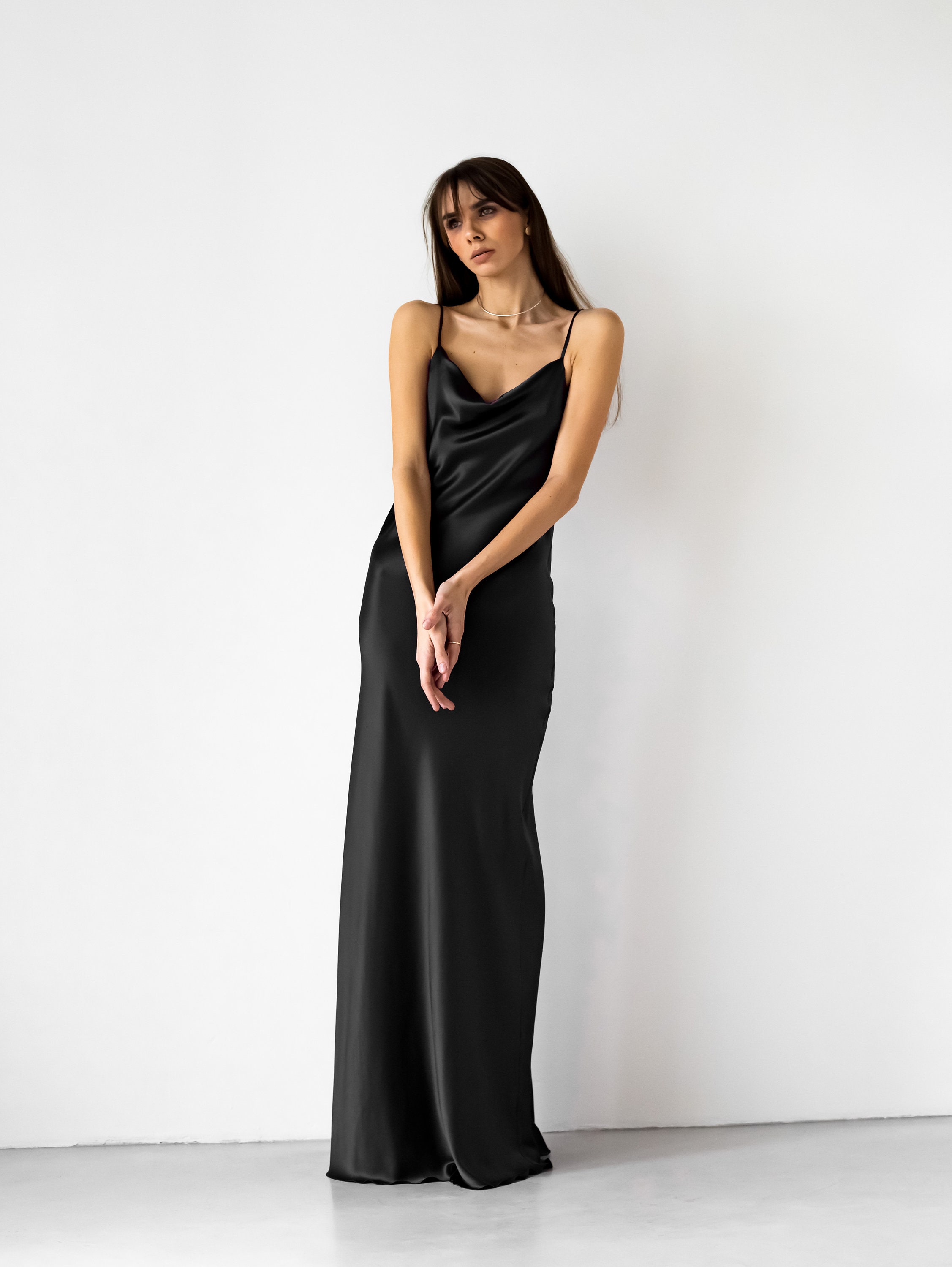 Natural Silk Slip Dress Black Maxi 100% Silk Cami Dress Black Silk Satin  Gown Satin Dress Bias Cut Mulberry Silk Slip Dress Plus Size Dress -   Hong Kong