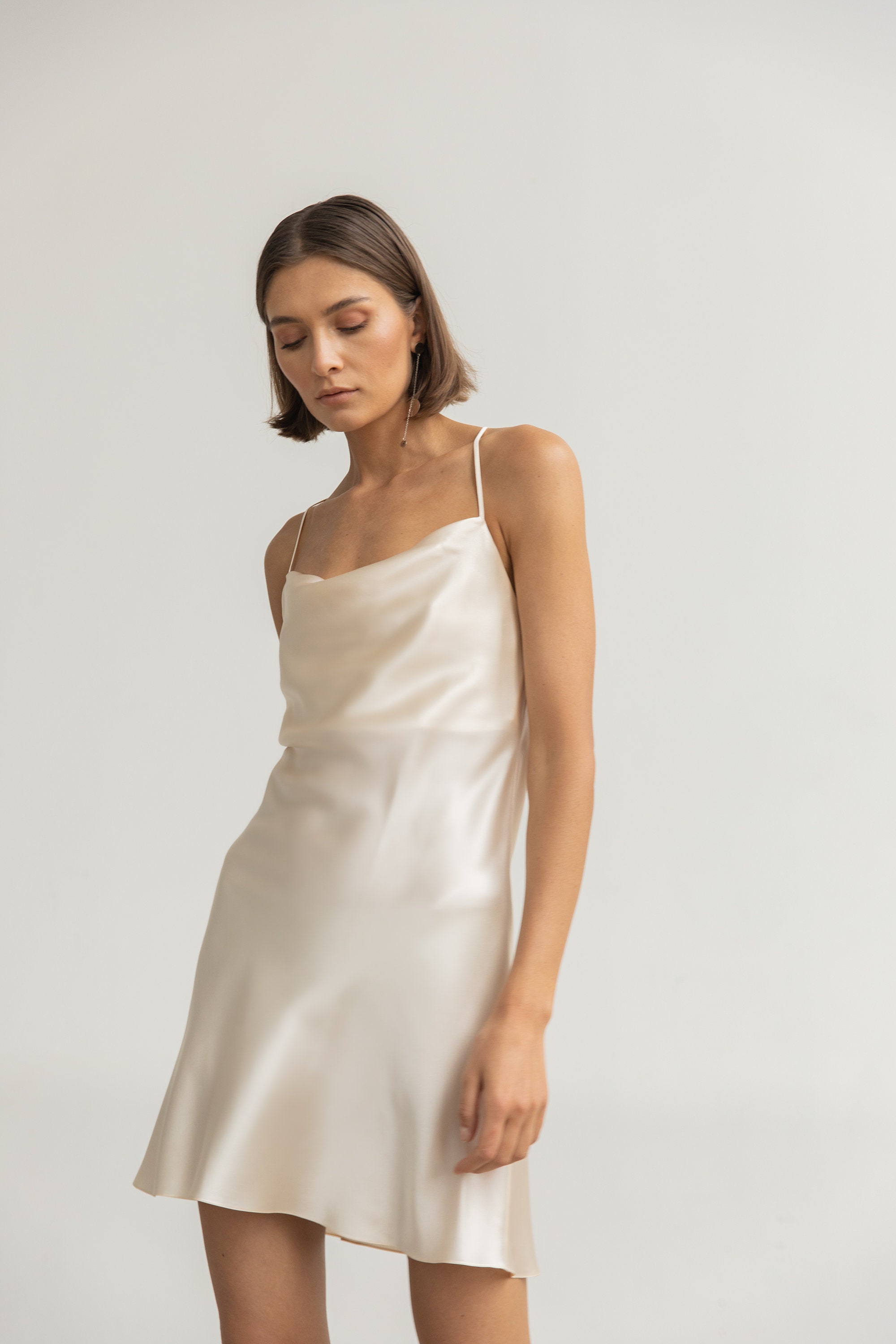 Creamy silk dress Creamy white silk slip dress mini 100 silk Etsy