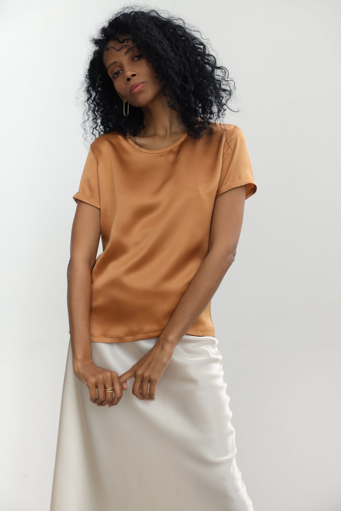 Women's Silk Tshirt Short Sleeve 100 Silk Blouse for Etsy