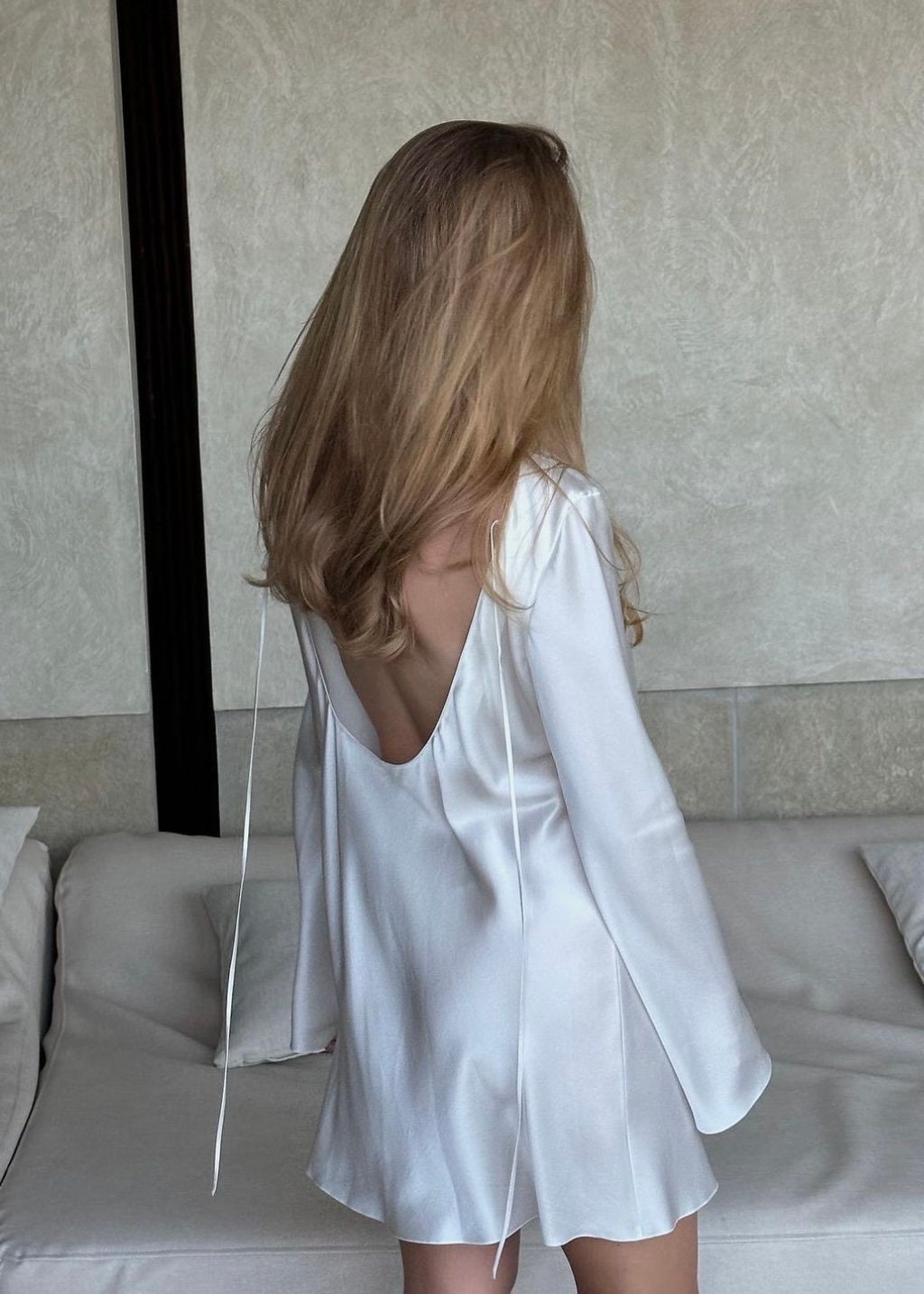 パーティードレス White Wool & Silk Dress PRODUCT-JUL12024-GREATESCAPE-