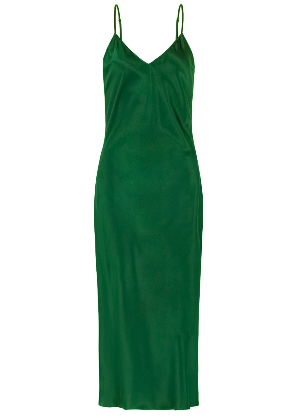 Bias green silk slip dress midi Green slip satin dress Stretch Etsy