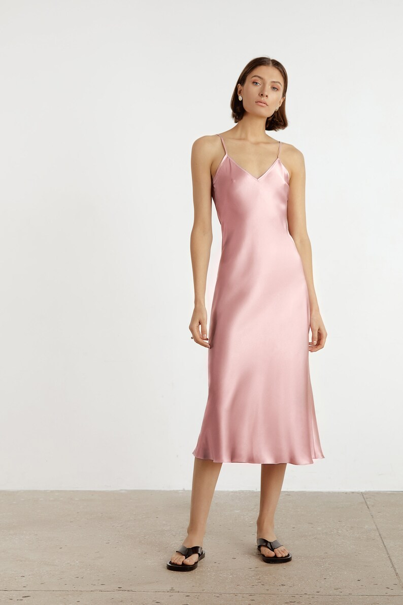 blush silk slip