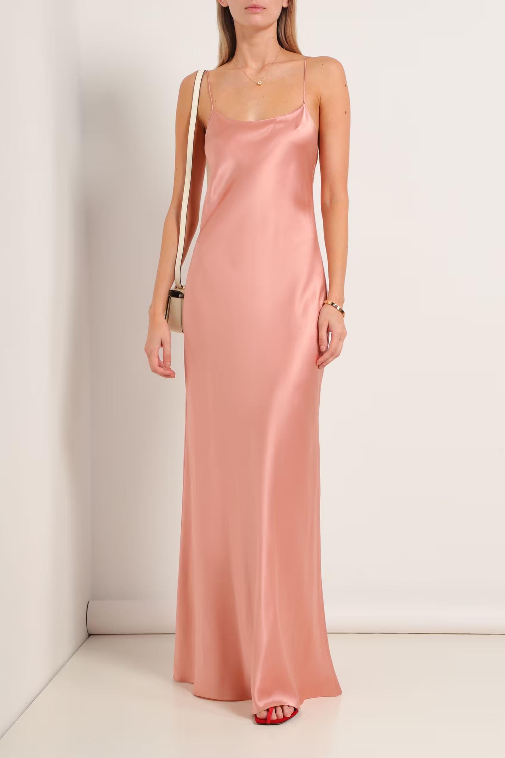 white christmas dresses SATIN BIAS MAXI TEE DRESS | WAVE — THIRD FORM main image 0